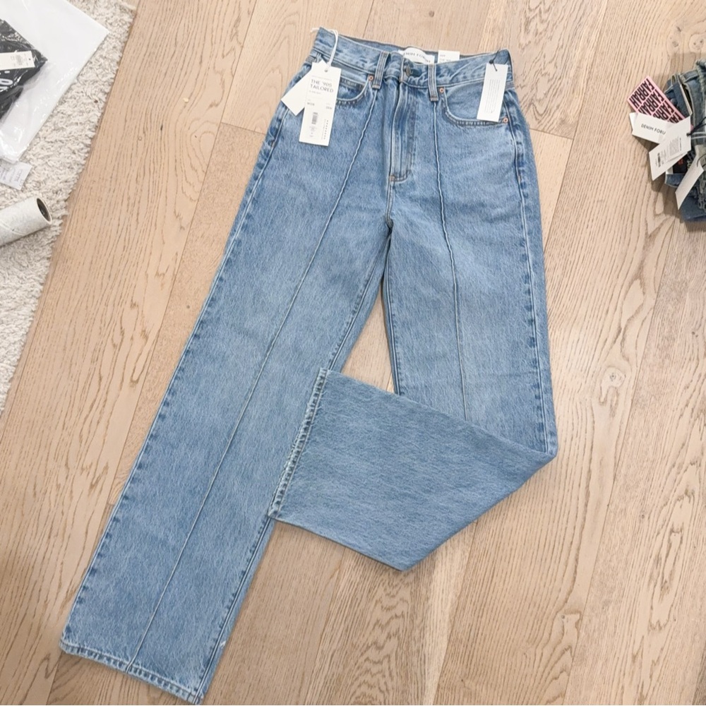NWT 123560 Aritzia denim forum the 90s tailored hi wide 7 yrs blue taboo 25
